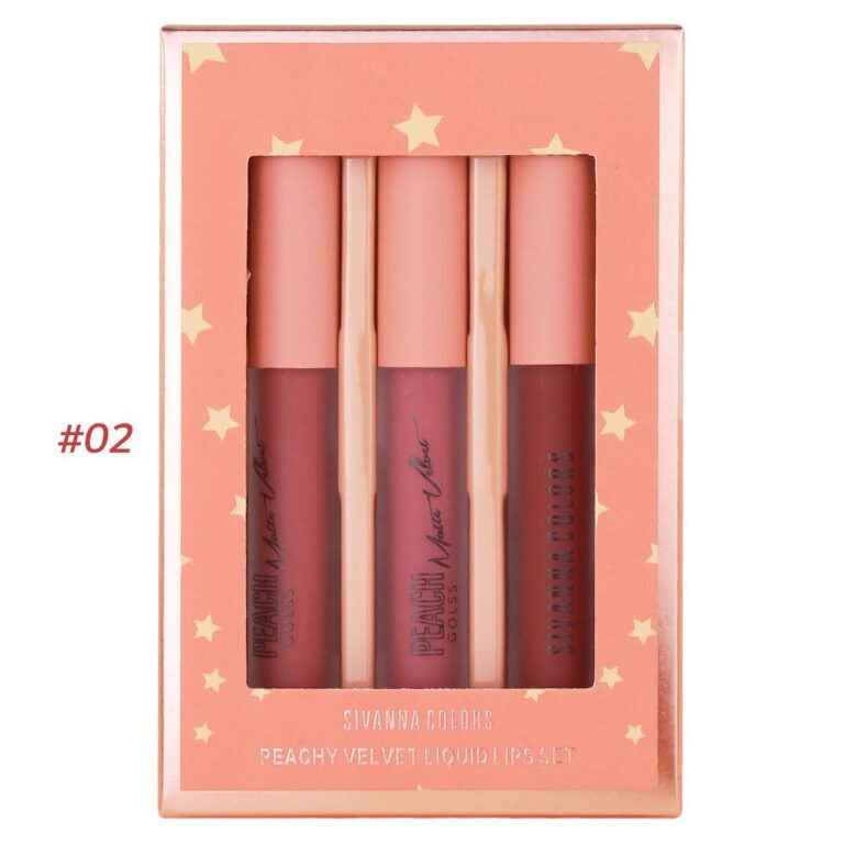 SIVANNA #02 COLORS PEACHY VELVET LIQUID LIPS SET : HF5041 ซีเวนน่าเซ็ทลิปพีชชี่เวลเวทลิขวิดลิป