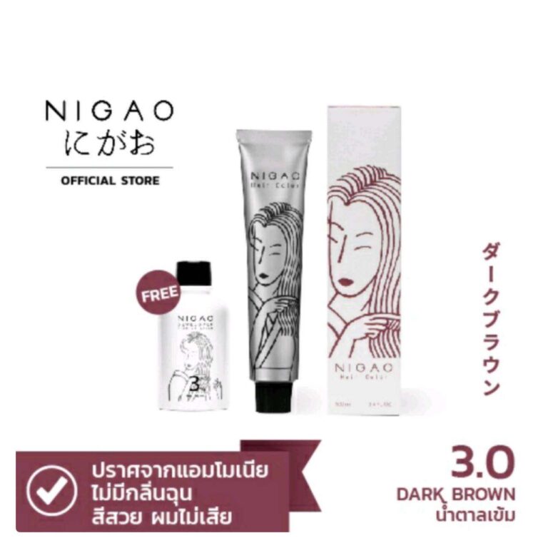 NIGAO นิกาโอะ 3.0 (นิกาโอะ ครีมเปลี่ยนสีผม สีย้อมผม น้ำตาลเข้ม)