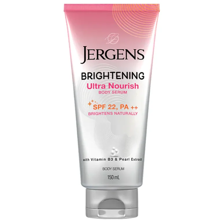 Jergens เจอร์เกนส์ ไบรท์เทนนิ่ง อัลตร้า นูริช บอดี้ เซรั่ม 150ml.