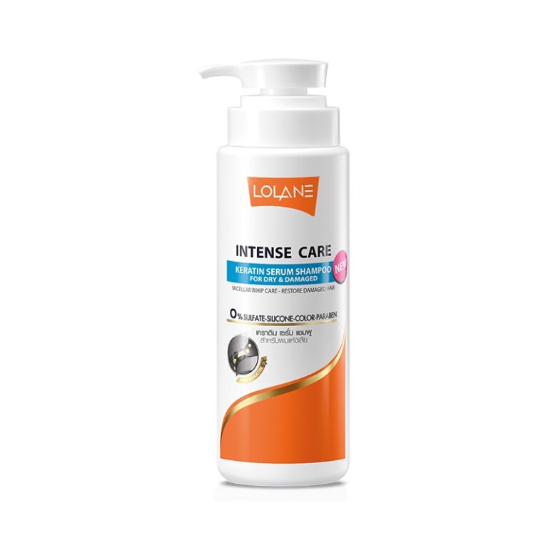 Lolane (ฟ้า) โลแลน อินเทนซ์ แคร์ เคราติน เซรั่ม แชมพู สูตร ดราย & ดาเมจ 400ml.