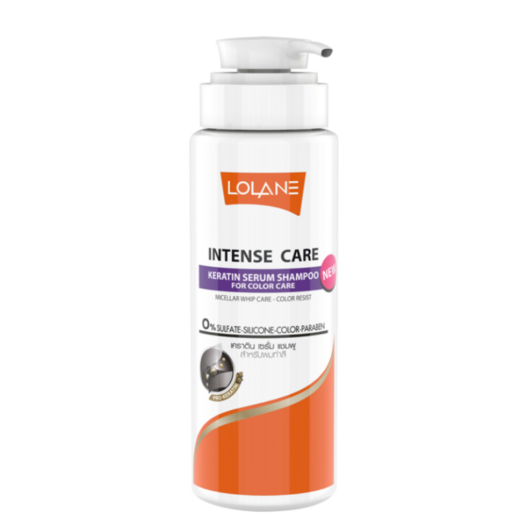 Lolane (ม่วง) โลแลน อินเทนซ์ แคร์ เคราติน เซรั่ม แชมพู สูตร คัลเลอร์ แคร์ 400ml.